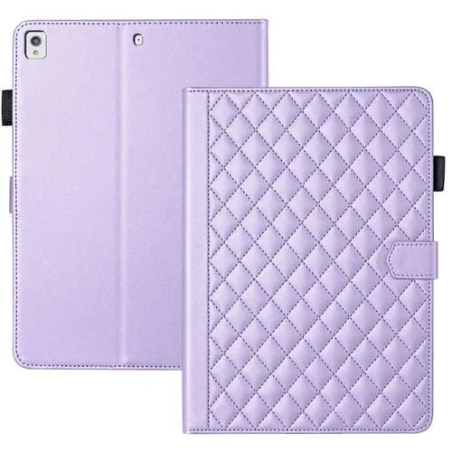Funda para Tableta Inteligente Apple iPad 10.2 (2021/2020) y 10.5 Cuero Rhombus Lattice (Púrpura)