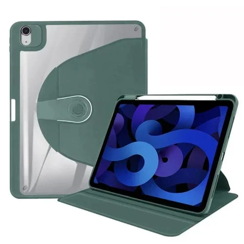 Funda para Tableta iPad Air 2019 iPad Pro 10.5 Cuero Soporte Rotación 360° (Verde Esmeralda)