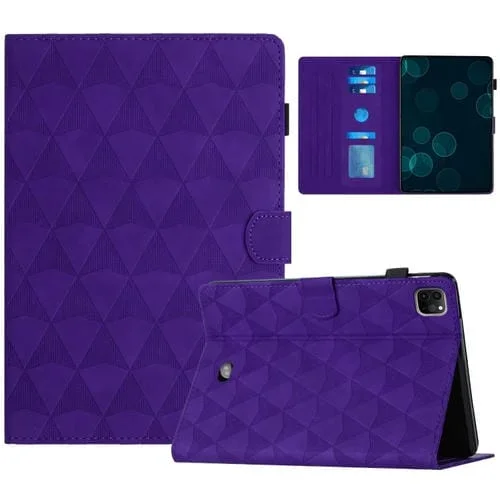 Funda para Tableta iPad Pro 11.0 2022 y Air 10.9 2022 Cuero Textura de Diamante (Púrpura)