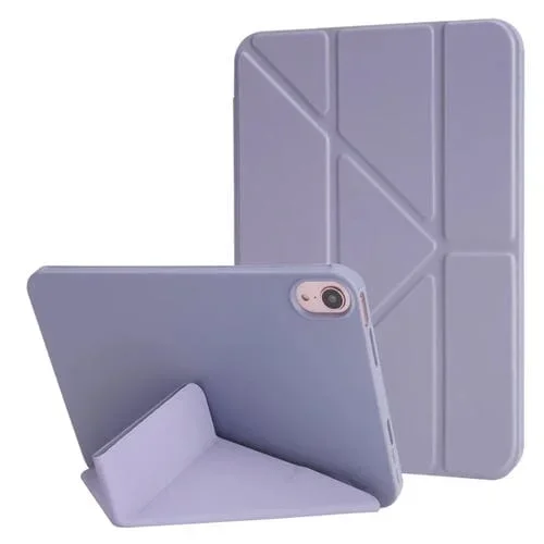 Funda para Tableta Millet Texture Pu + Silicona 3 Pliegues para iPad (2025/2022) (Morado)