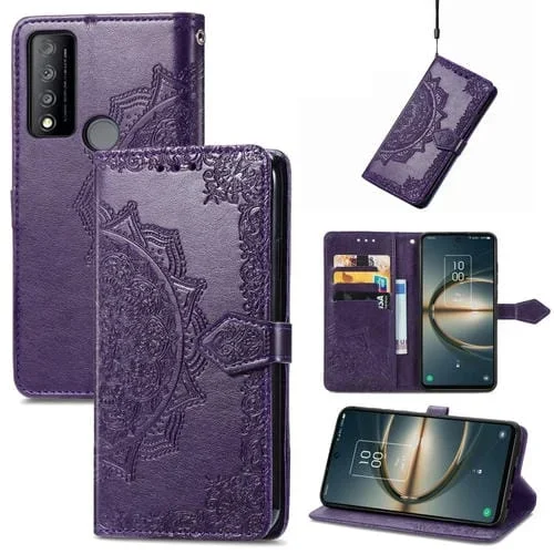 Funda para TCL 30 V 5G Mandala Flower Flip Cuche (Purple)