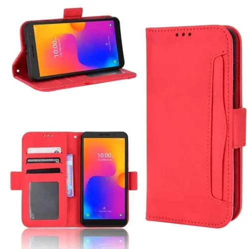 Funda para Tcl 303 y Alcatel 1B 2022 de Cuero Ternero (Rojo)
