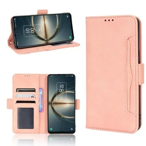 Funda para TCL 30V 5G Piel Siente Cuero Patrón Pantorrilla (Rosa)