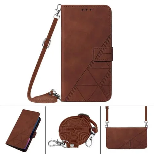 Funda para Tecno Spark 6 Crossbody 3D Cuero en Relieve (Marrón)