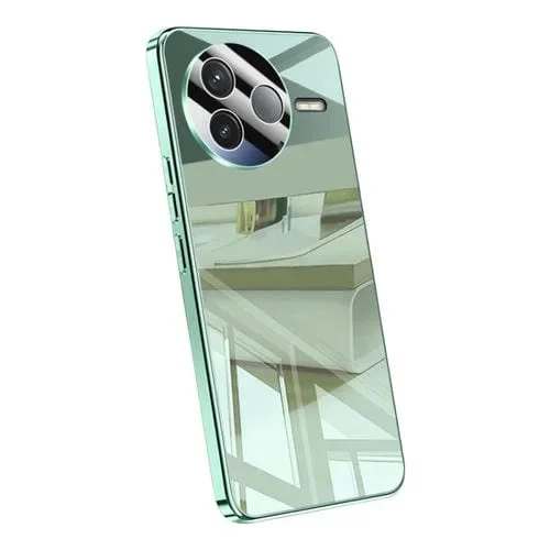 Funda para Teléfono a Prueba de Golpes con Cobertura Total y Revestimiento de Cristal de Hielo Galvanizado para Redmi K80 Pro (Verde)