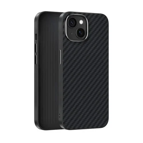 Funda para Teléfono Abeel C Carbon Fiber Series 6D Micro Relief Magsafe para iPhone 14 Plus (Negra)