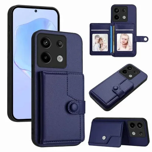 Funda para Teléfono Antirrobo con Botón y Tarjeta Rfid para Redmi Note 13 Pro 5G (Azul)