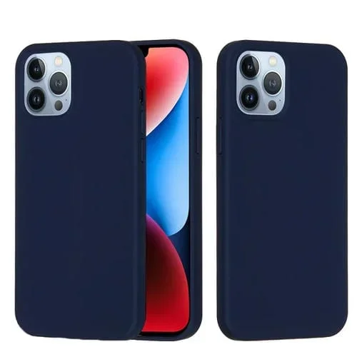 Funda para Teléfono Apple iPhone 15 Pro Silicona Color Sólido (Azul Medianoche)