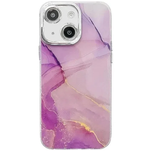 Funda para Teléfono Apple iPhone 15 Textura Mármol Galvanizado (Dorado, Morado, Rojo)