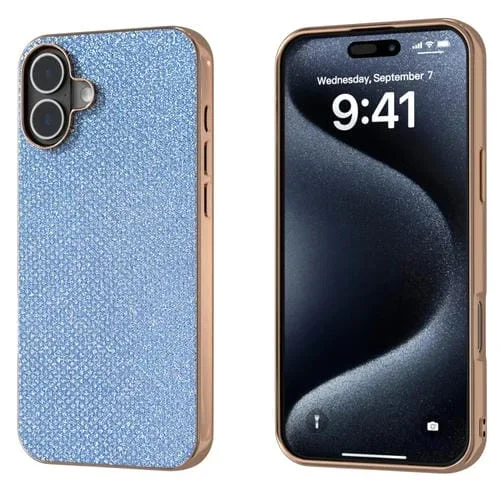 Funda para Teléfono Apple iPhone 16 Textura de Diamante Nanorrevestimiento (Azul)