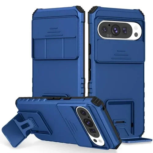 Funda para Teléfono Camshield con Soporte Estereoscópico Deslizante para Google Pixel 9 Pro (Azul)