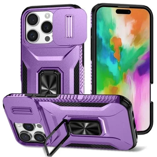 Funda para Teléfono Camshield iPhone 16 Pro Max Soporte Deslizante (Morado)