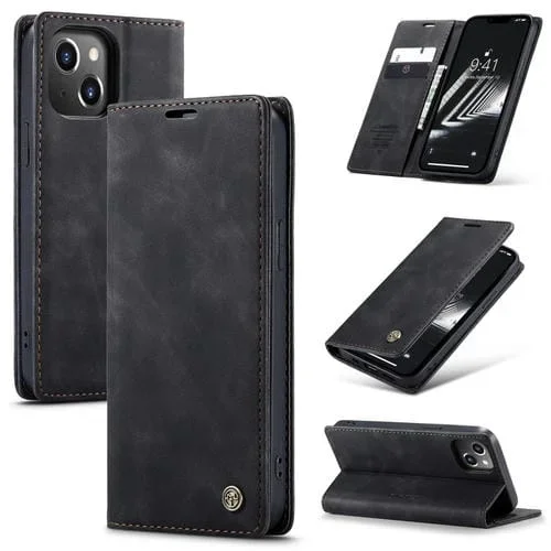 Funda para Teléfono Caseme 013 para iPhone 15 Plus con Tapa Horizontal Multifuncional (Negro)