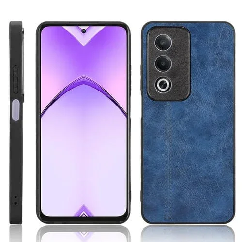 Funda para Teléfono con Estampado de Vaca y Costura En la Parte Trasera para Oppo K12X 5G/A3 Pro (Azul)