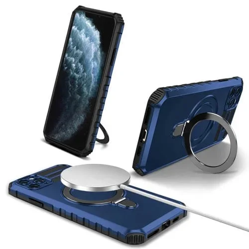 Funda para Teléfono con Soporte Magnético Magsafe para iPhone 11 Pro Max (Azul)