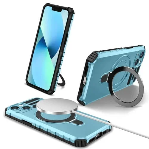 Funda para Teléfono con Soporte Magnético Magsafe para iPhone 13 (Azul Claro)