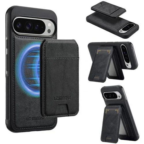 Funda para teléfono con tarjetero RFID desmontable y Magsafe para Google Pixel 10/10 Pro LC.IMEEKE L3 Series (negra)