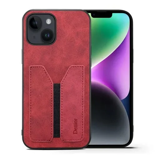 Funda para Teléfono Denior Dv para iPhone 15 Plus Ranura para Tarjeta Elástica PU (Rojo)