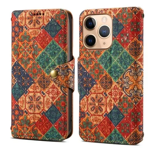 Funda para Teléfono Denior Flower Language Series para iPhone 11 Pro Cuero con Borde de Aceite y Tela de Corcho (Invierno)