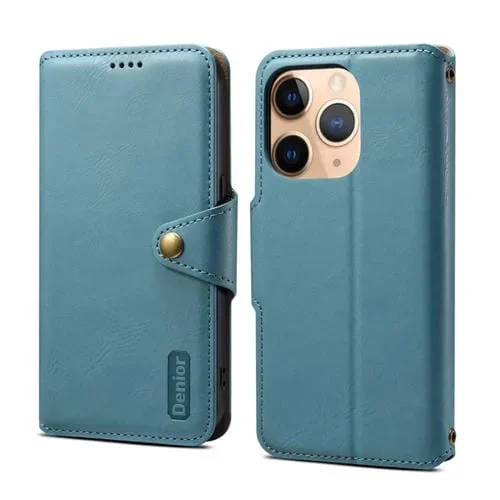 Funda para Teléfono Denior iPhone 11 Pro Cuero Estilo Billetera Textura Piel de Vaca (Azul)