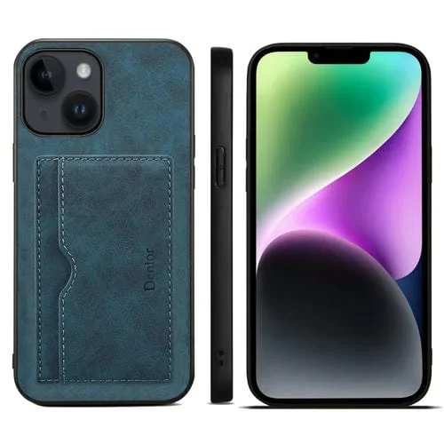 Funda para Teléfono Denior iPhone 15 con Ranura para Una Sola Tarjeta (Azul)