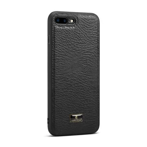 Funda para teléfono Ferre Shann Cuero Texture para iPhone 8 Plus / 7 Plus (Cowhide Black)