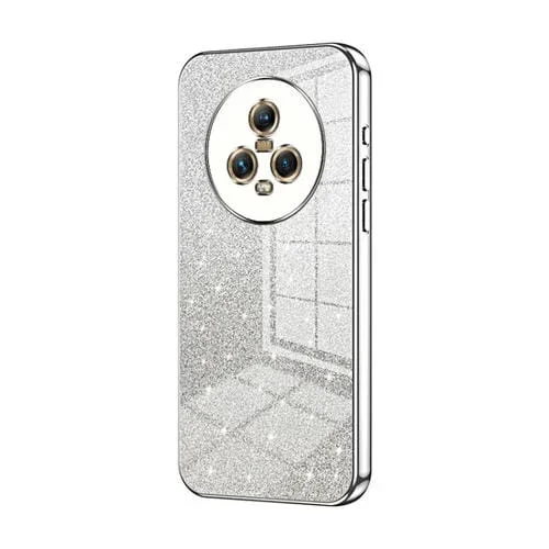 Funda para Teléfono Galvanizada con Polvo de Brillo Degradado para Honor Magic5 (Plateado)