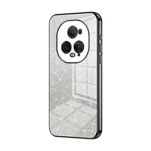 Funda para Teléfono Galvanizada con Polvo de Brillo Degradado para Honor Magic5 Ultimate (Negro)