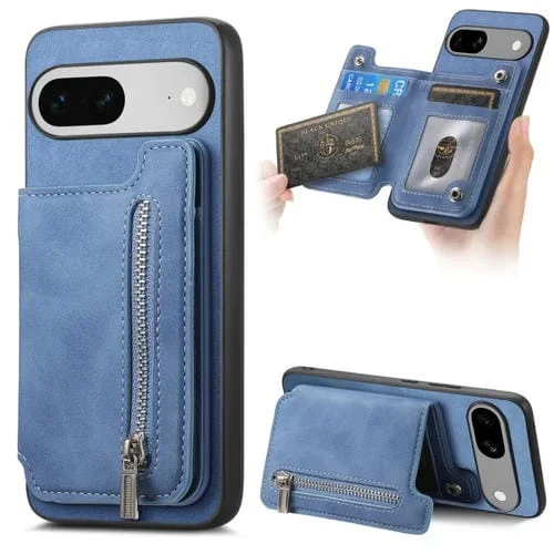 Funda para Teléfono Google Pixel 7A con Cremallera Magsafe Retro (Azul)