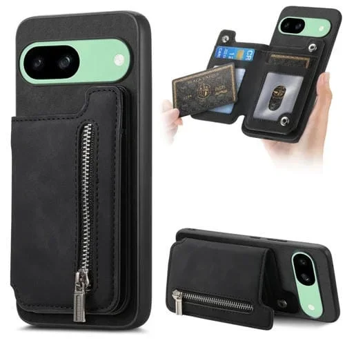 Funda para Teléfono Google Pixel 8A con Cremallera Magsafe Retro (Negra)