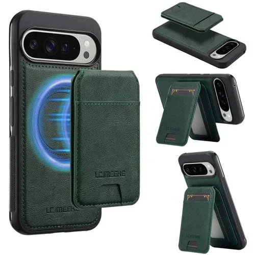 Funda para teléfono Google Pixel 9/9 Pro Lc.Imeeke L3 Series con RFID desmontable y Magsafe (Verde)
