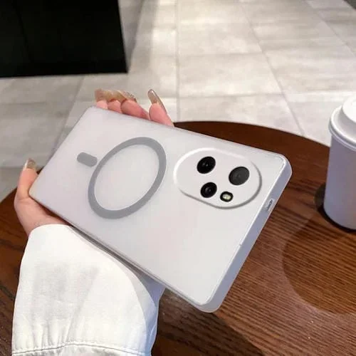 Funda para Teléfono Honor 100 Pro con Protección contra Frío y Hielo y Orificios Magsafe (Gris Titanio)