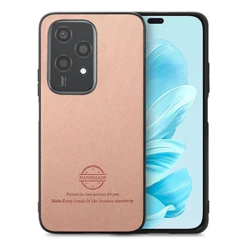 Funda para Teléfono Honor 200 Lite con Parte Trasera de Piel y Tejido de Sarga (Rosa)