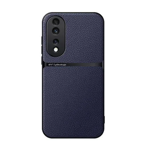 Funda para Teléfono Honor 80 Pro con Tapa Magnética Cuero Litchi y Protección Total (Azul Marino)