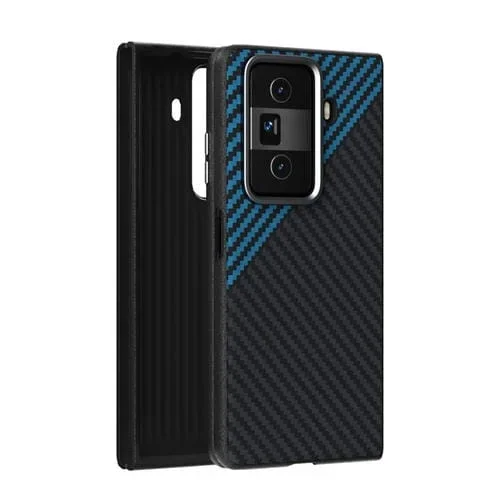 Funda para Teléfono Honor Magic Vs3 Abeel C Fibra de Carbono 6D Magsafe (Negro y Azul)