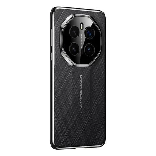 Funda para Teléfono Honor Magic7 Pro con Pintura de Cuero Liso y Diseño Imitación Ultimate (Negra)