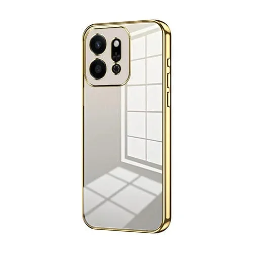 Funda para Teléfono Honor Play 9T 5G con Orificios Finos y Revestimiento Transparente (Dorada)
