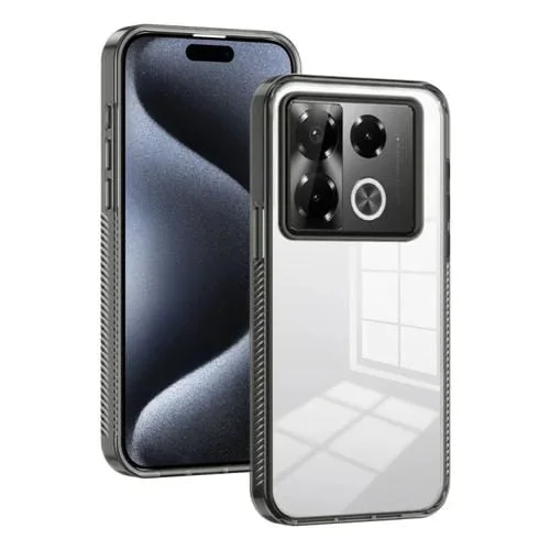 Funda para Teléfono Infinix Note 40 TPU Híbrida Acrílico Transparente Antideslizante (Negro)