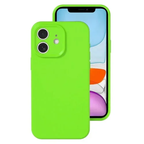 Funda para Teléfono iPhone 11 Cobertura Total Silicona Líquida Gelatina (Verde Fluorescente)