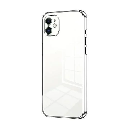 Funda para Teléfono iPhone 11 con Orificio Fino y Revestimiento Transparente (Plateado)