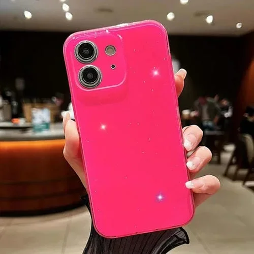 Funda para Teléfono iPhone 11 Jelly Glitter TPU Color Sólido (Rosa Roja)