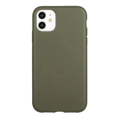 Funda para teléfono iPhone 11 Material de Paja de Trigo y TPU (Verde Militar)