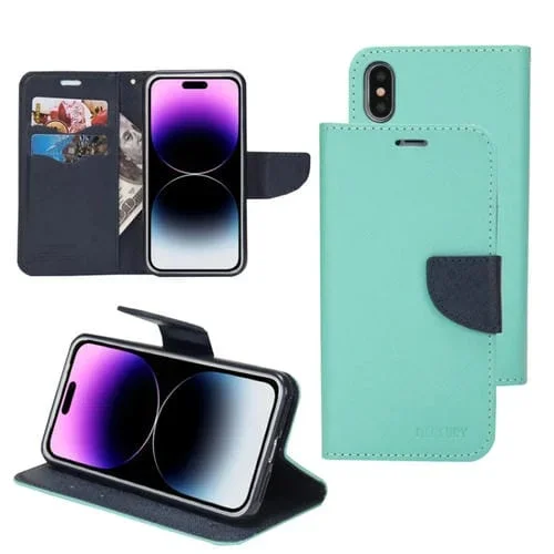 Funda para Teléfono iPhone 11 Mercury Contrast Color Splicing Cuero (Menta)