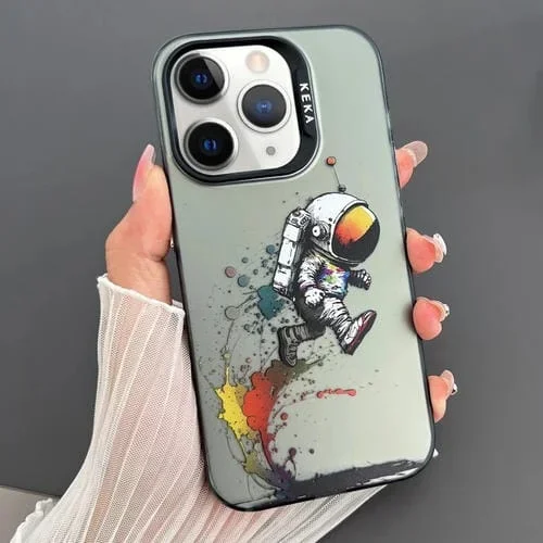 Funda para Teléfono iPhone 11 Pro Imd Animal Graffiti TPU + PC Doble Cara (Astronautas Paseantes)