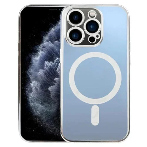 Funda para Teléfono iPhone 11 Pro Magsafe Galvanoplastia Recta TPU (Plata)