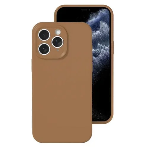 Funda para Teléfono iPhone 11 Pro Max Gelatina Silicona Líquida Cobertura Total (Caqui)