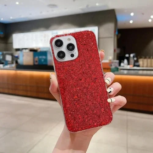 Funda para Teléfono iPhone 11 Pro Max Glitter Lentejuelas Epoxi TPU (Rojo)