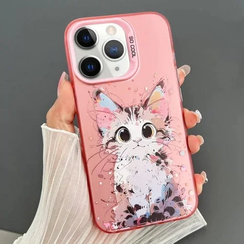 Funda para Teléfono iPhone 11 Pro Max Imd Animal Graffiti TPU + PC Doble Cara (Gato Elegante)