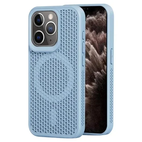 Funda para Teléfono iPhone 11 Pro Max Magsafe con Disipación de Calor Magnética (Azul Cielo)