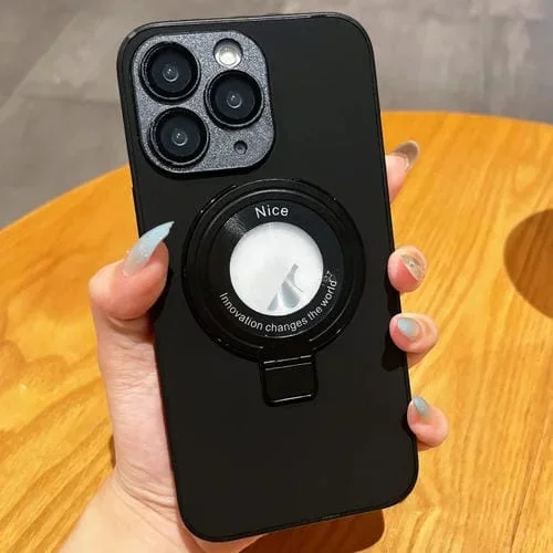 Funda para Teléfono iPhone 11 Pro Max Skin Feel Armor con Soporte Magnético (Negro)